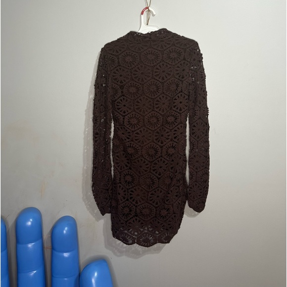 Brown Crochet Collared Dress - Picture 3 of 8